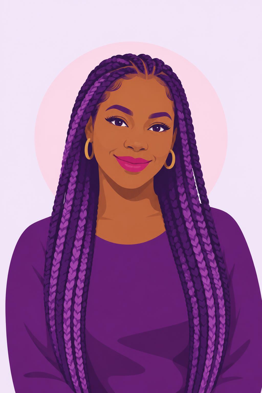 Illustration portrait of Jazmiane, braiding stylist in Harrisburg, PA